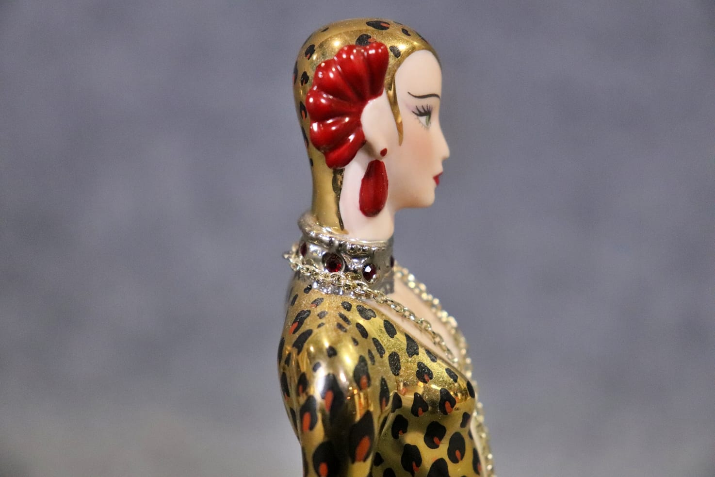 Erté エルテ 美女と野獣 プレート フランクリンミント 限定品 アールデコ Gorgeous Erte Franklin Mint Art Deco Lady with Leopard - Vintage