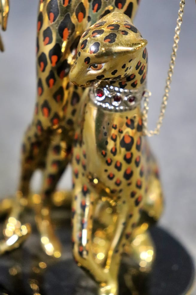 Gorgeous Erte Franklin Mint Art Deco Lady with Leopard - Vintage